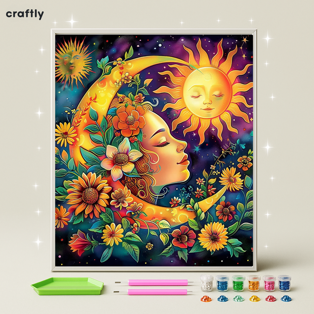 ציור יהלומים - השמש והירח