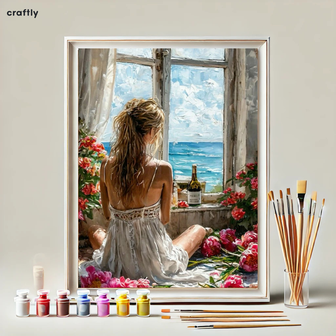 צביעה לפי מספרים - ציור ים מהחלון