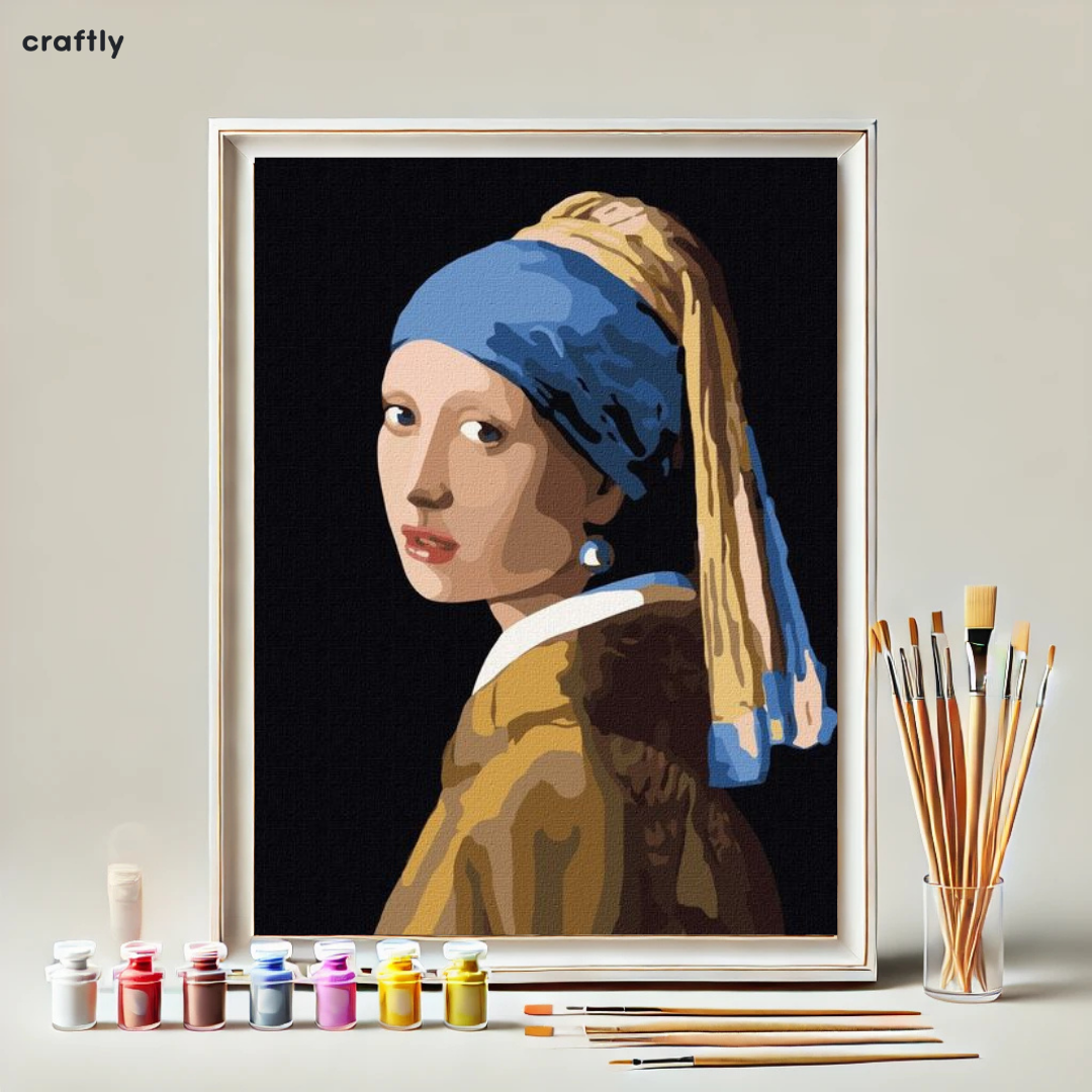 צביעה לפי מספרים - נערה עם עגיל פנינה