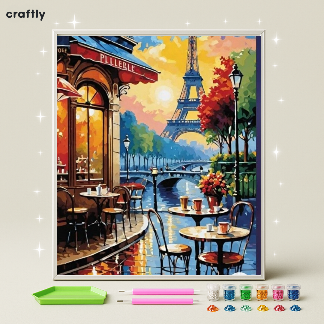 ציור יהלומים - קפה בפריז