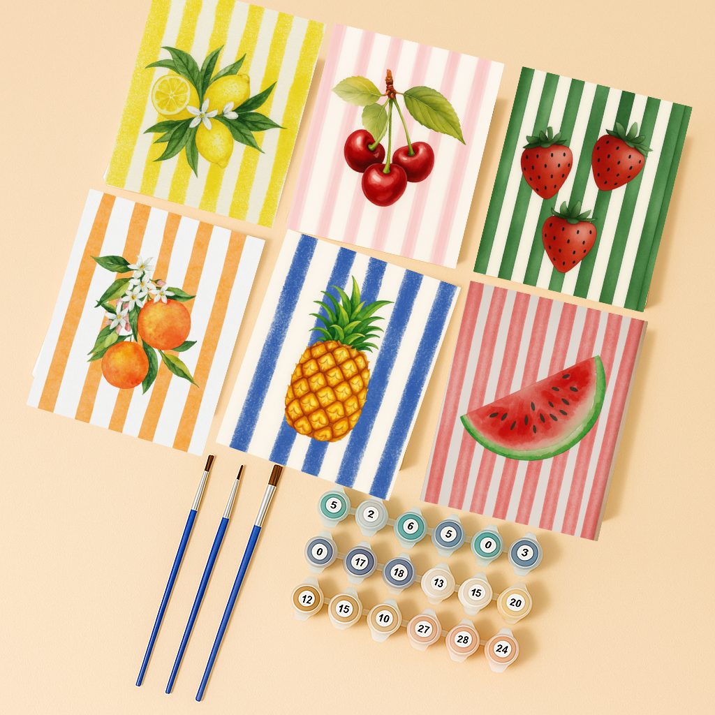קיט מיני – מארז 6 ציורים פירות קיץ