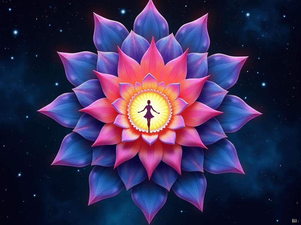 צביעה לפי מספרים - ציור פרח בגלקסיה