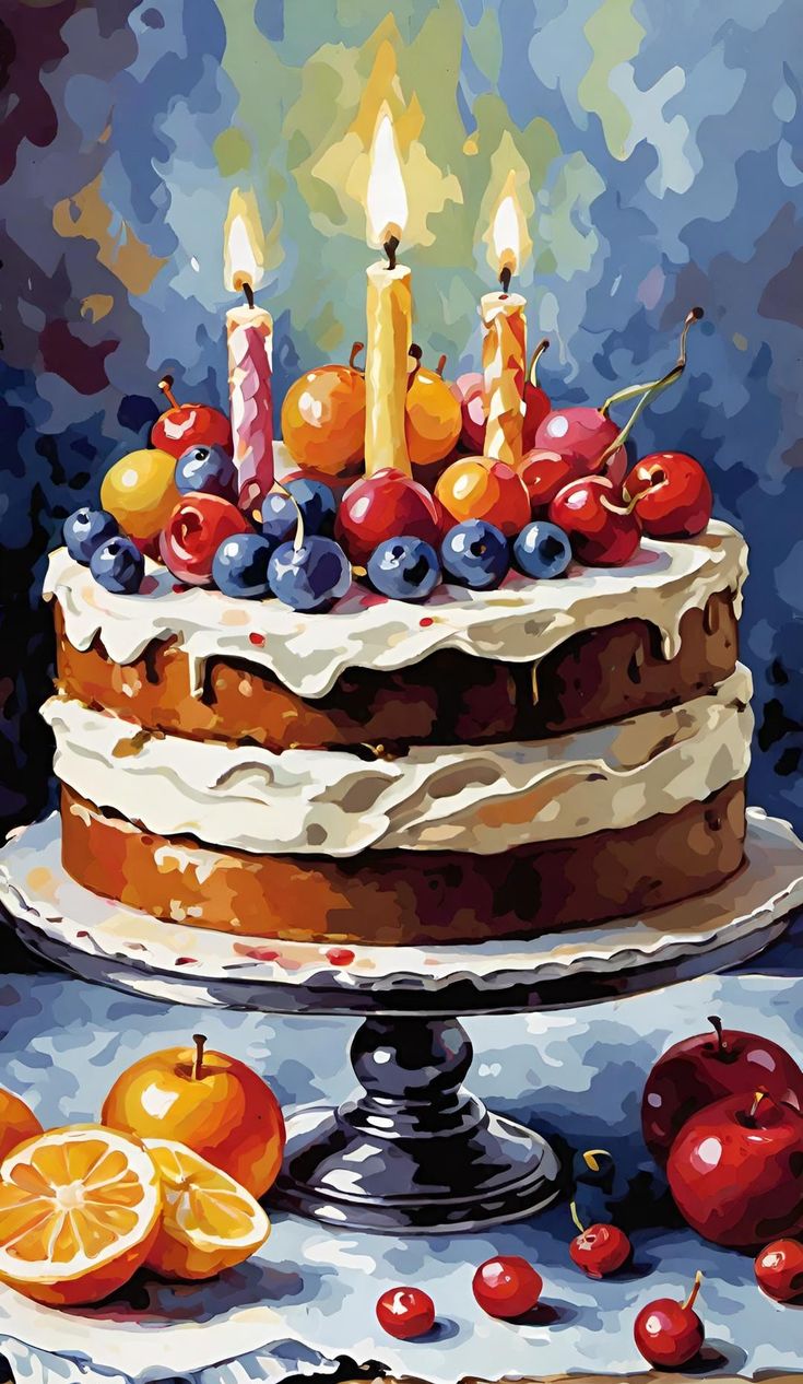 צביעה לפי מספרים - עוגת יום הולדת חגיגית