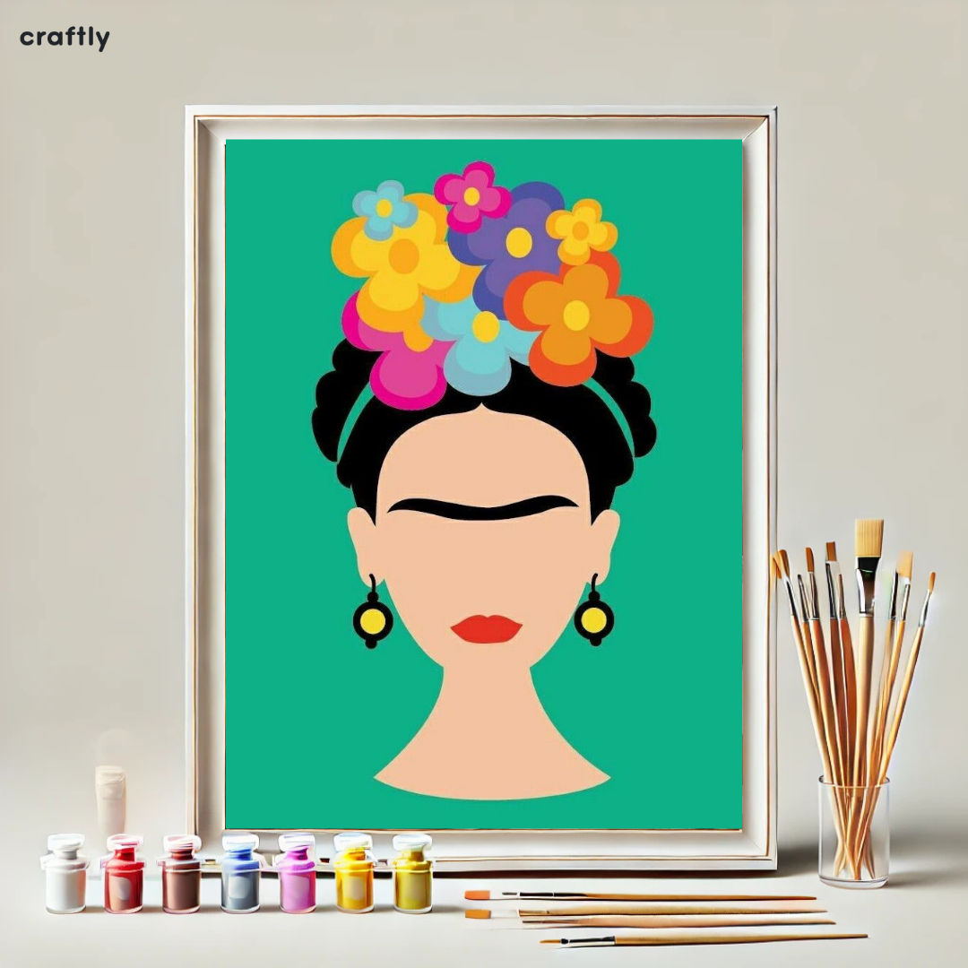 צביעה לפי מספרים - פורטרט פופ ארט של פרידה קאלו