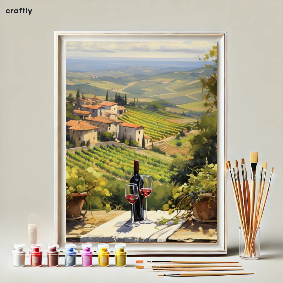 צביעה לפי מספרים - ציור טוסקנה הכפרית