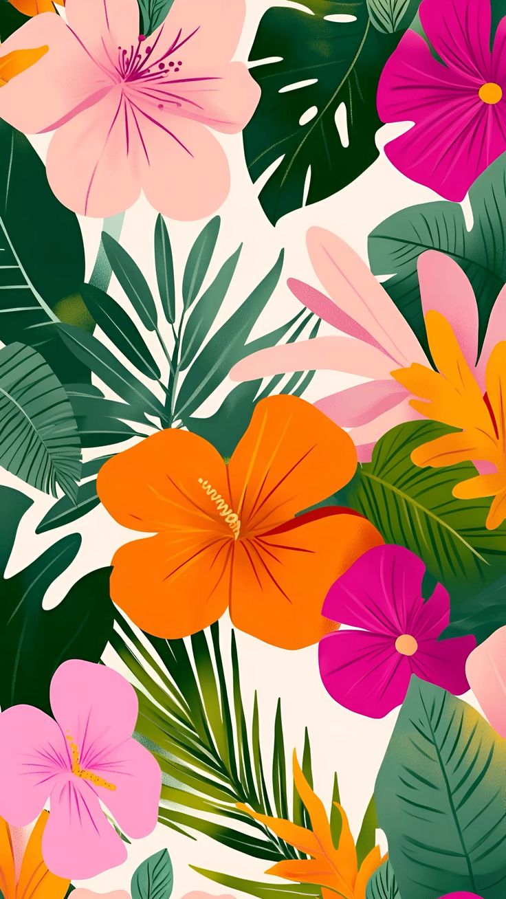 צביעה לפי מספרים - ציור פרחים טרופיים