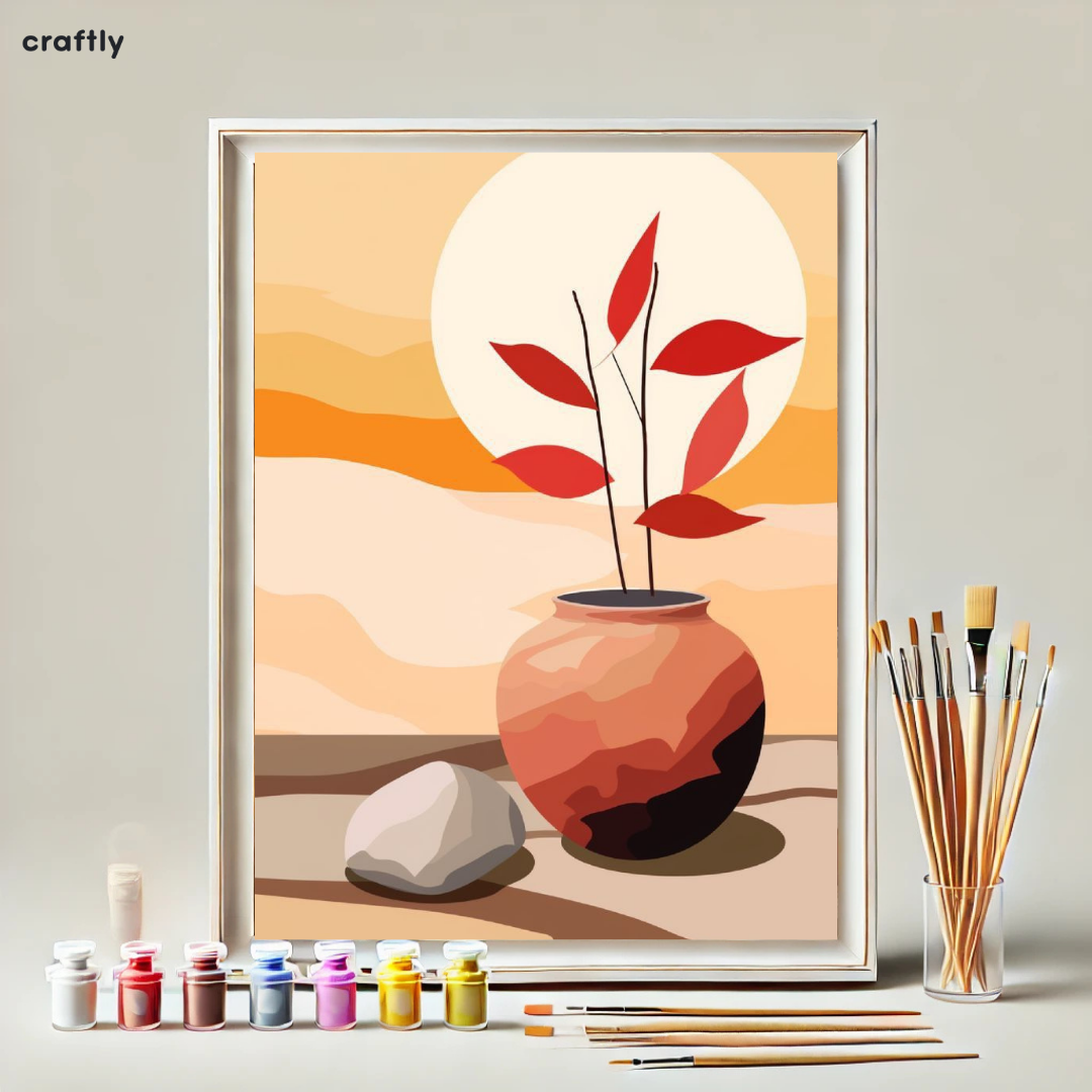 צביעה לפי מספרים - ציור אגרטל במדבר