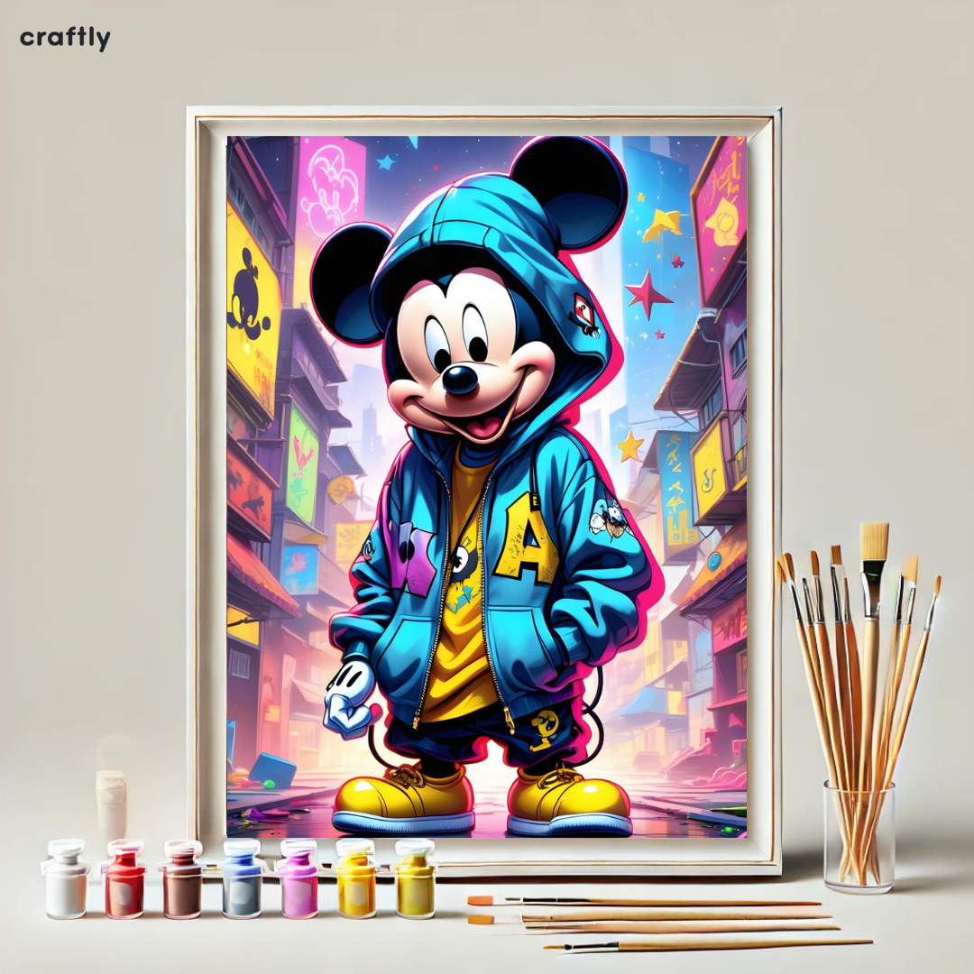 צביעה לפי מספרים - ציור מיקי אורבני צבעוני