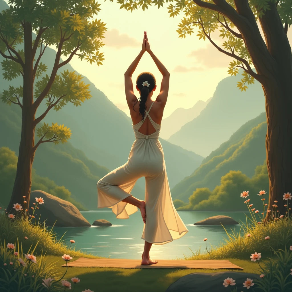 צביעה לפי מספרים – ציור יוגה באגם