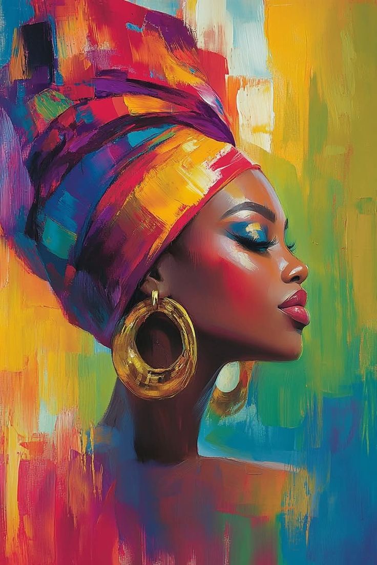 צביעה לפי מספרים - ציור אישה אפריקאית