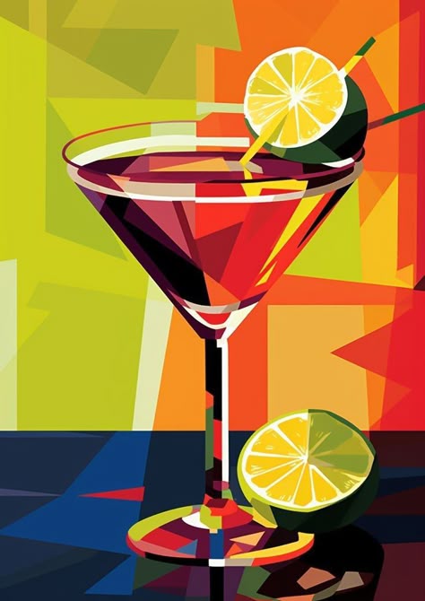 צביעה לפי מספרים - ציור של קוקטייל קייצי וצבעוני