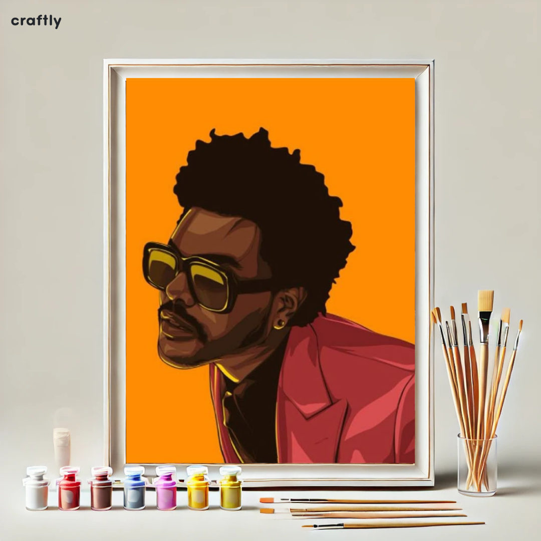 צביעה לפי מספרים - ציור דיוקן פופ ארט של זמר