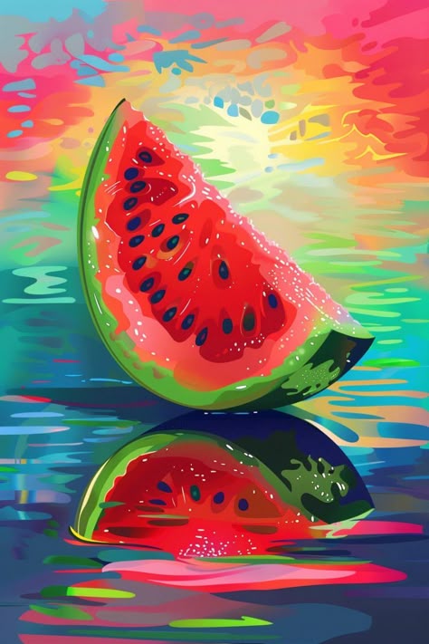 צביעה לפי מספרים - ציור פלח אבטיח קייצי