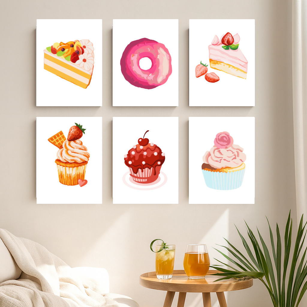 קיט מיני – מארז 6 ציורים קינוחים מתוקים