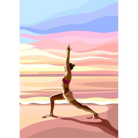 צביעה לפי מספרים - ציור יוגה בשקיעה רגועה