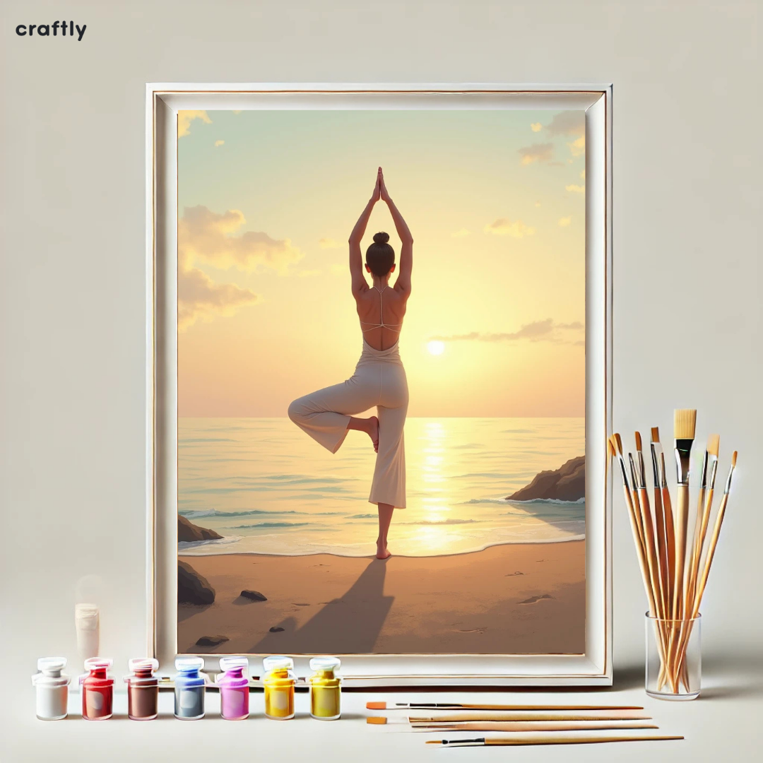 צביעה לפי מספרים – יוגה בשקיעה