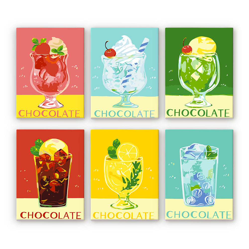 קיט מיני – מארז 6 ציורי קינוחים ושתייה מתוקה