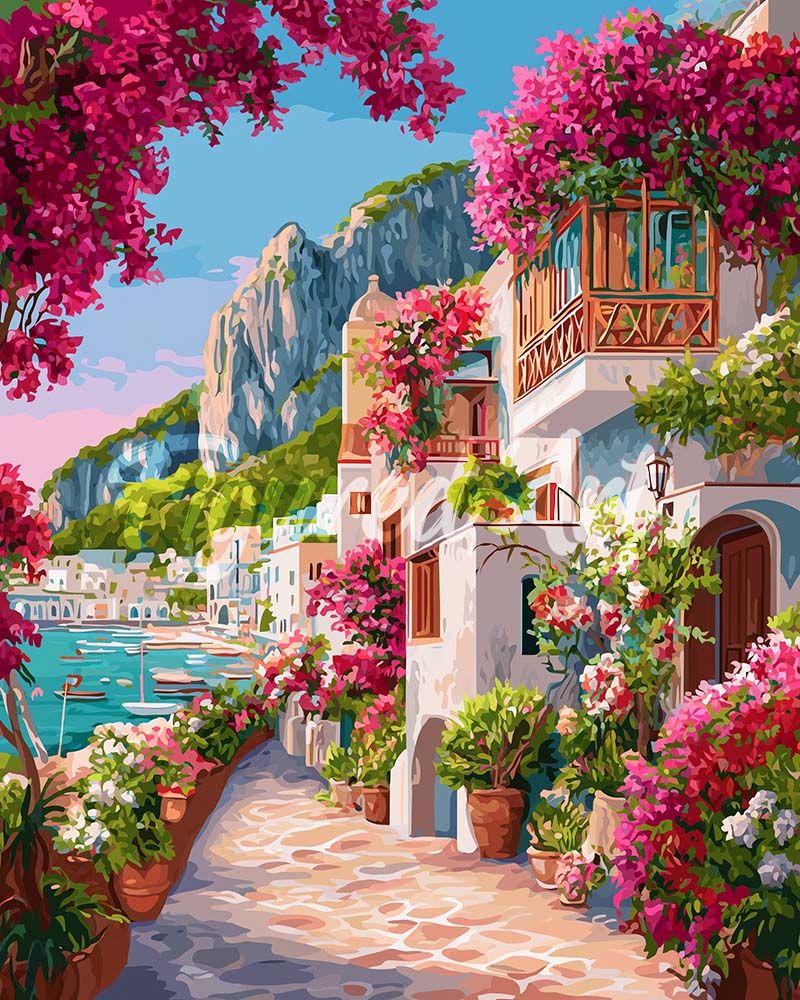 ציור יהלומים - סמטאות פורחות