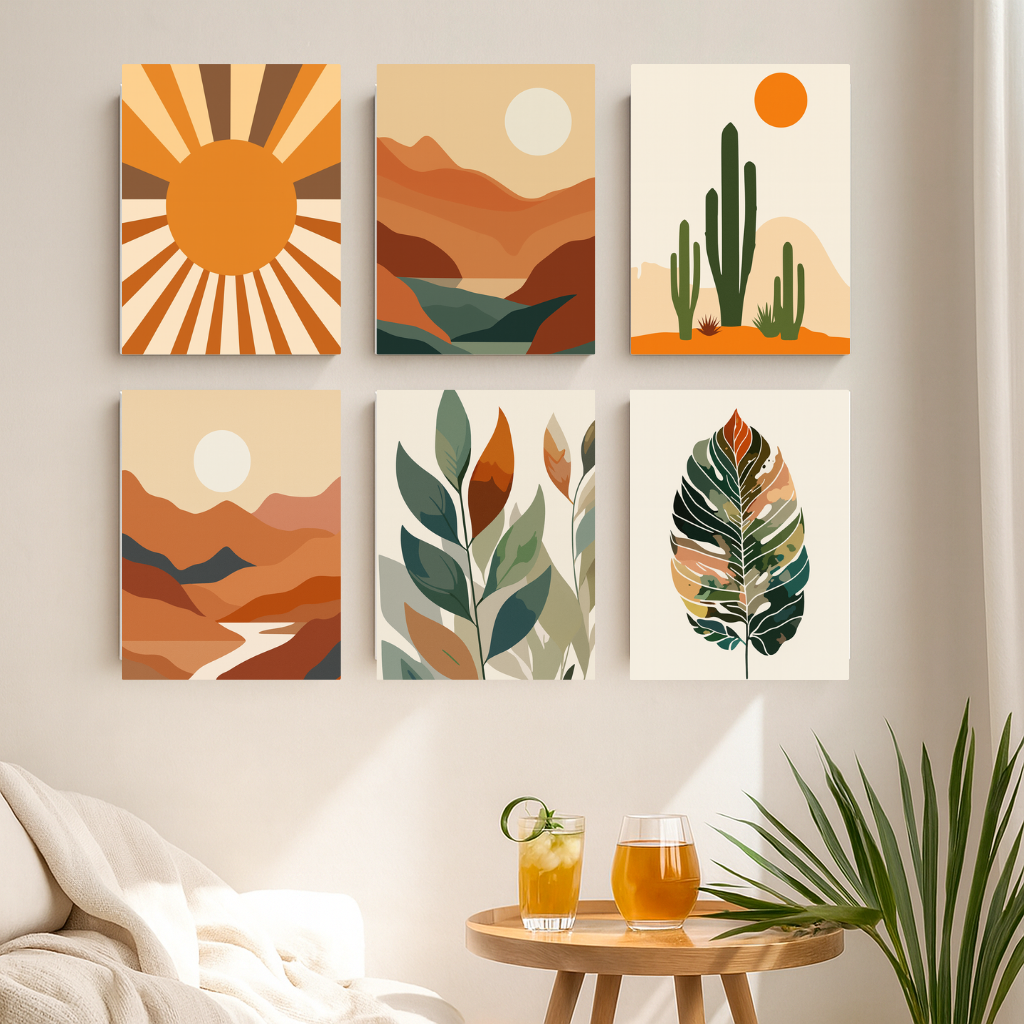 קיט מיני – מארז 6 ציורים נופי מדבר ובוטניקה