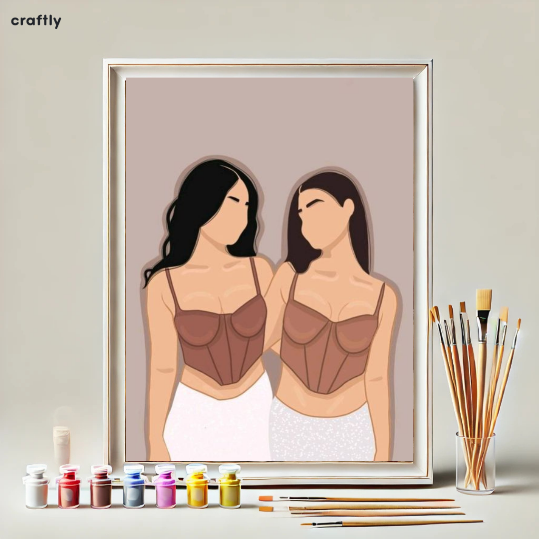 צביעה לפי מספרים - ציור חברות וקרבה נשית