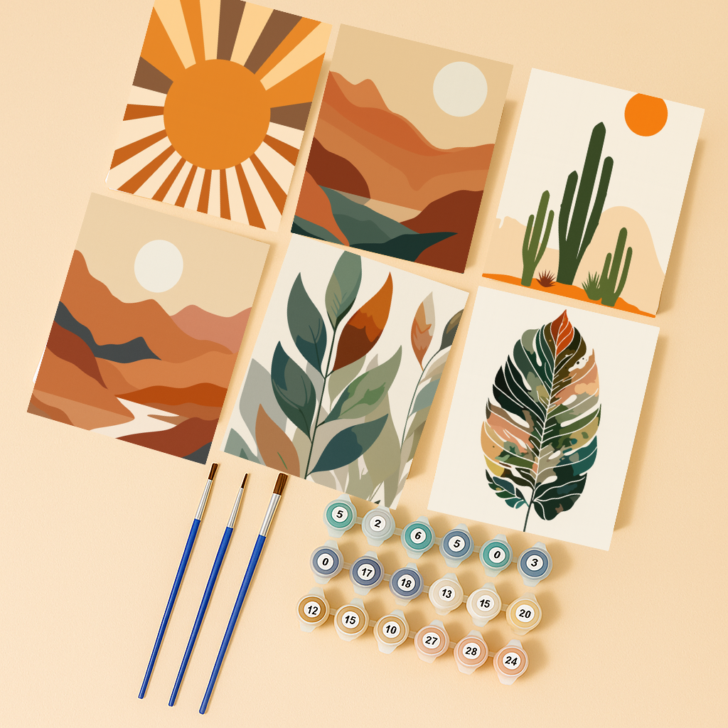 קיט מיני – מארז 6 ציורים נופי מדבר ובוטניקה