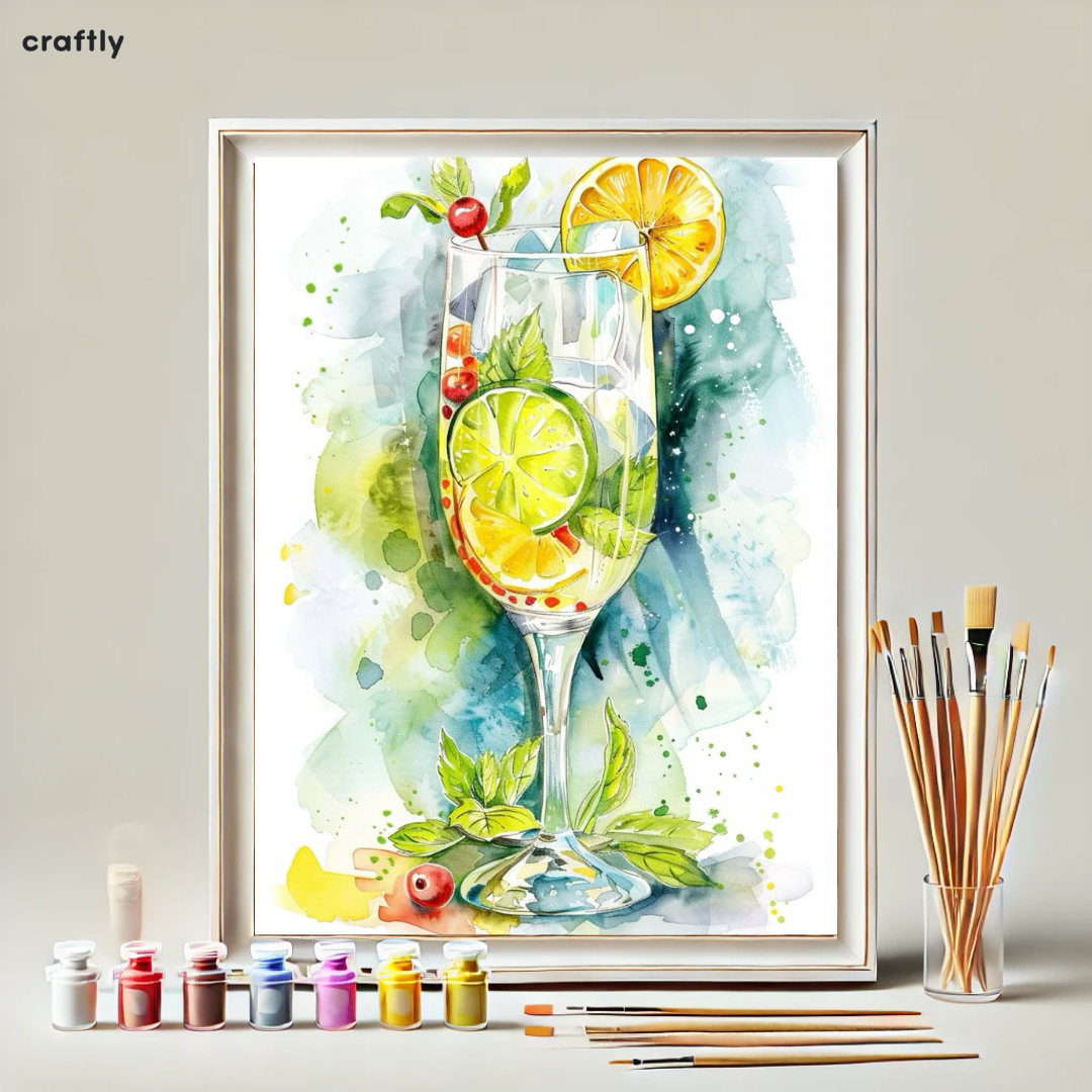 צביעה לפי מספרים - ציור משקה טרופי