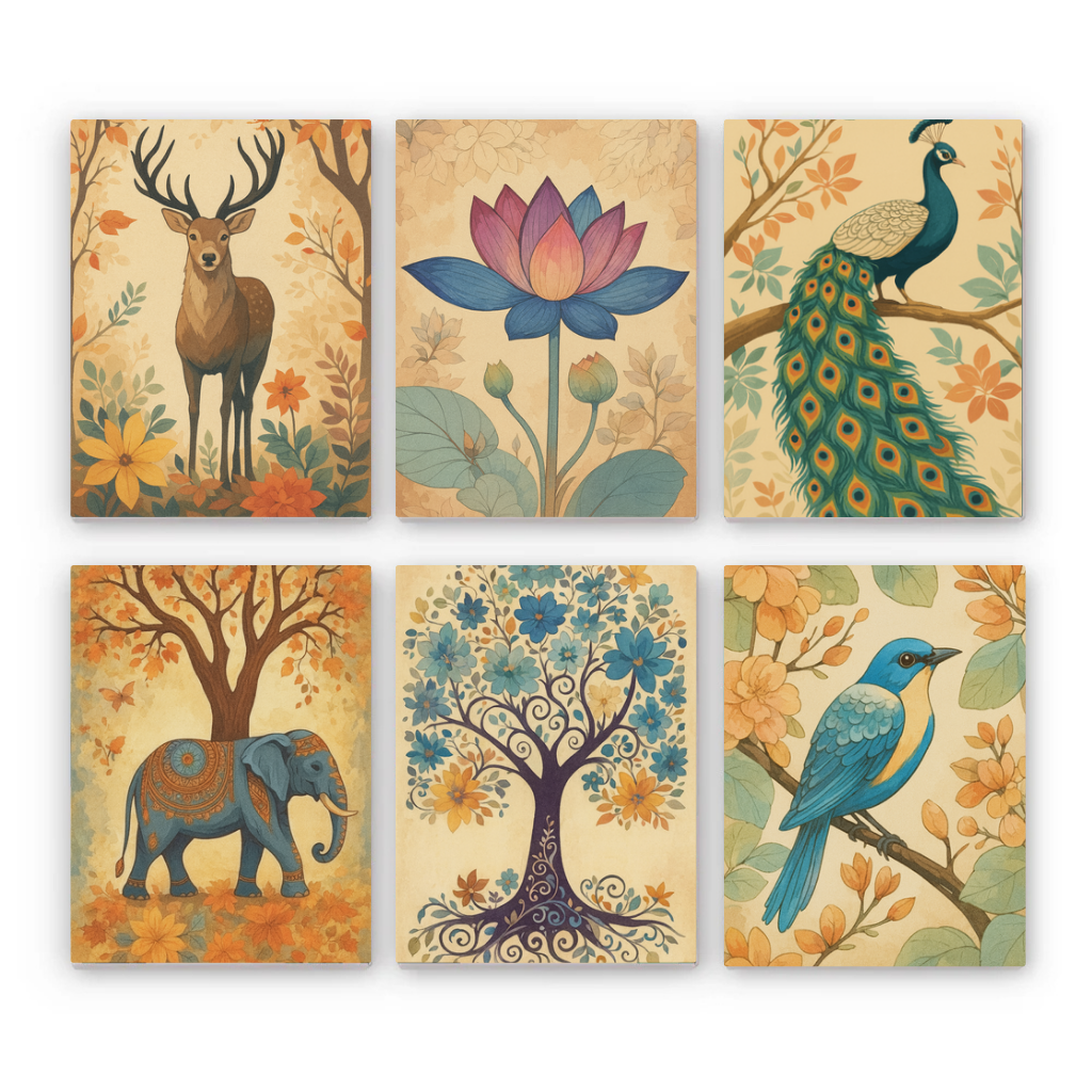 קיט מיני – מארז 6 ציורים טבע קסום ובעלי חיים
