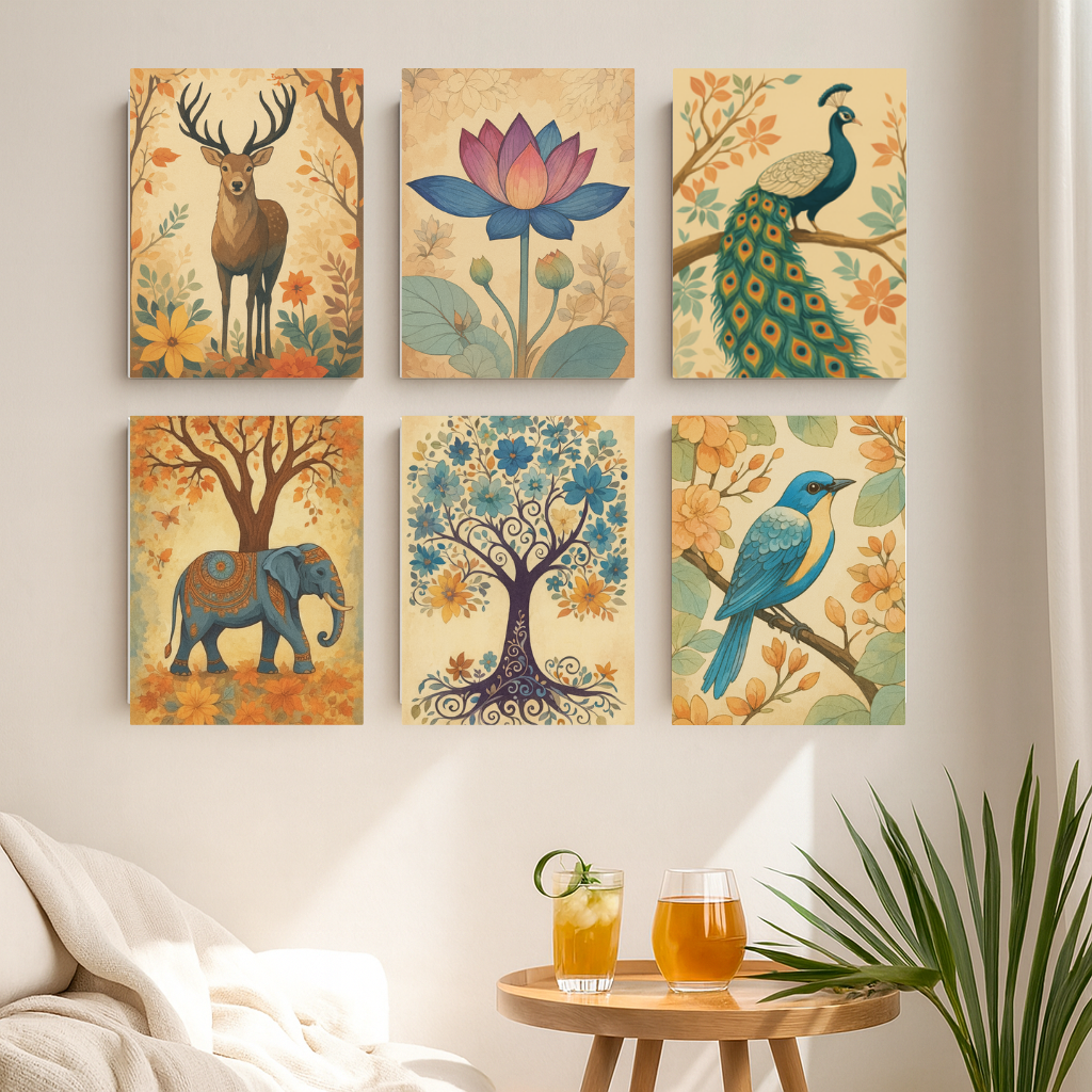 קיט מיני – מארז 6 ציורים טבע קסום ובעלי חיים