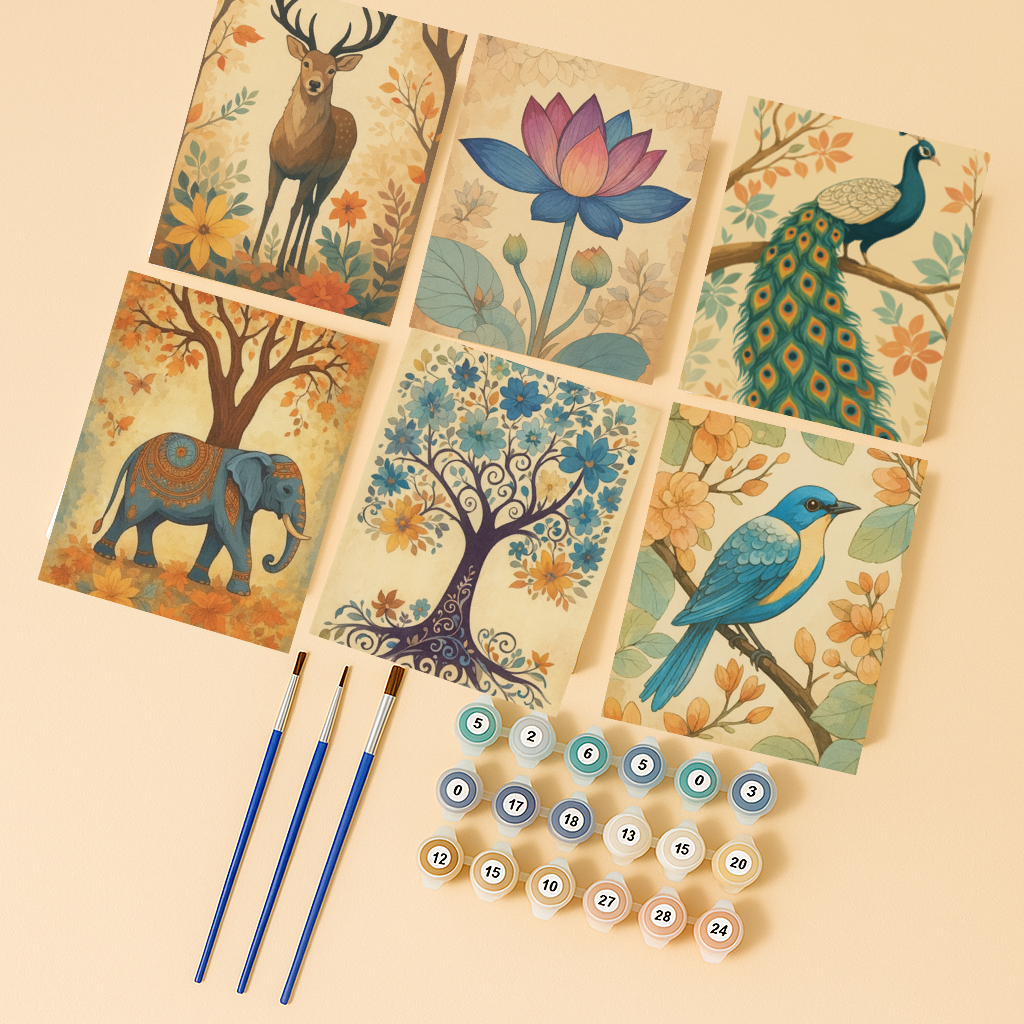 קיט מיני – מארז 6 ציורים טבע קסום ובעלי חיים