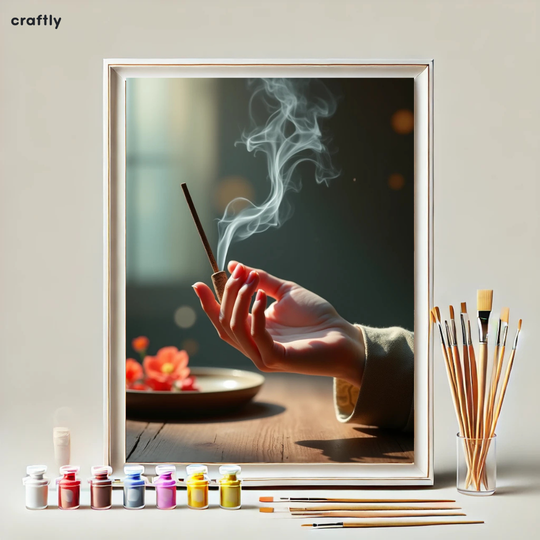 צביעה לפי מספרים - ציור יד עם קטורת