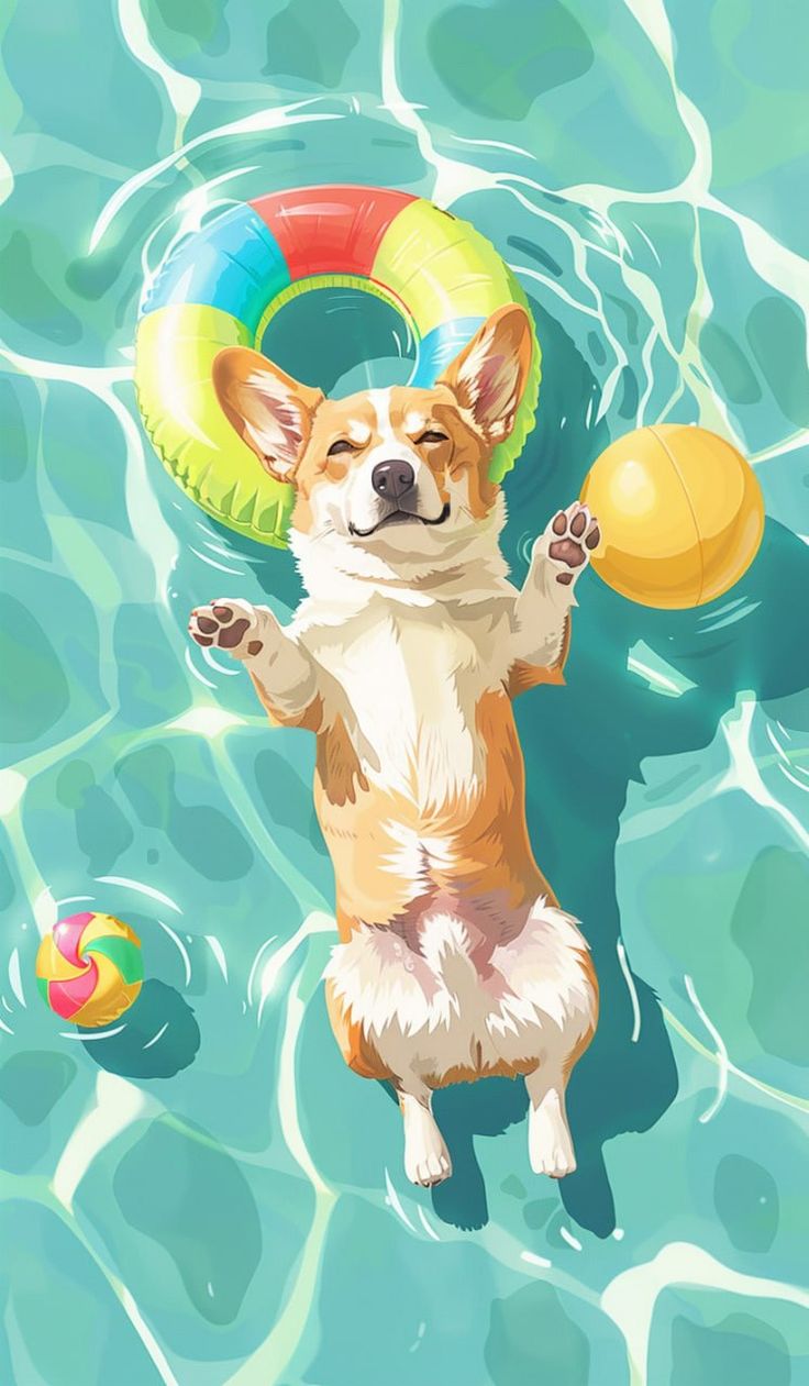 צביעה לפי מספרים - ציור כלב שצף