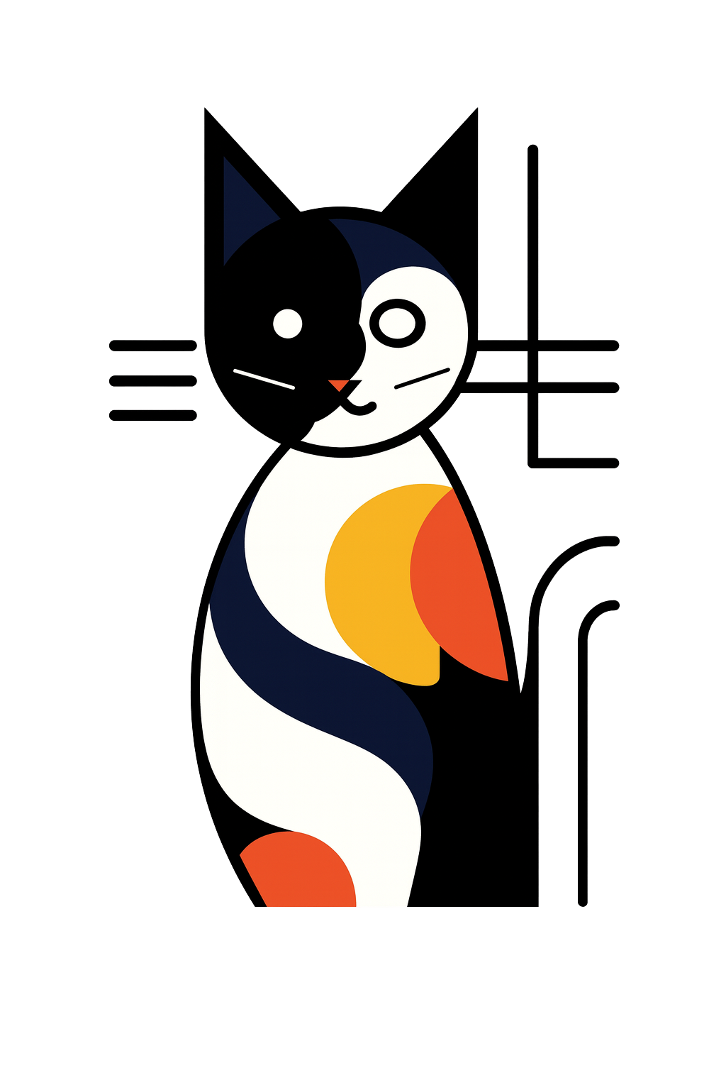 קיט מיני – מארז 6 ציורים חתולים בסגנון גיאומטרי