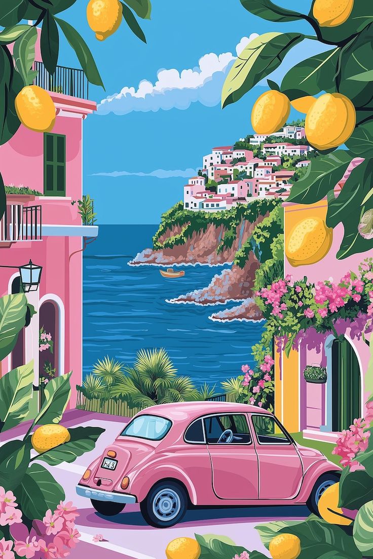 צביעה לפי מספרים - ציור חוף לימונים