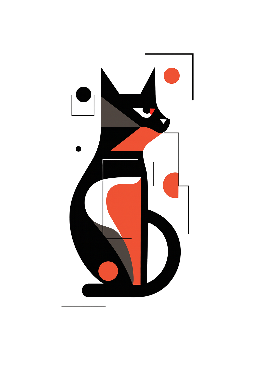 קיט מיני – מארז 6 ציורים חתולים בסגנון גיאומטרי