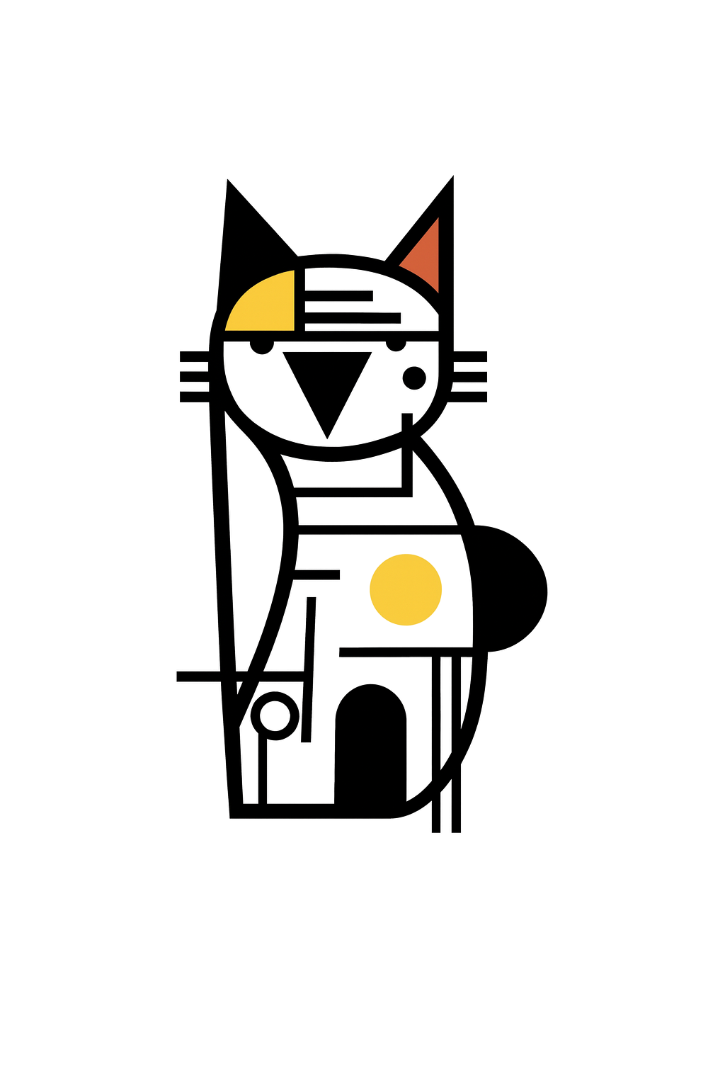 קיט מיני – מארז 6 ציורים חתולים בסגנון גיאומטרי