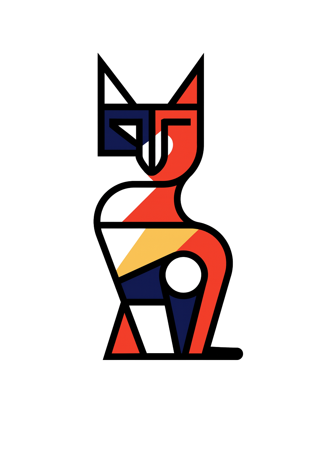 קיט מיני – מארז 6 ציורים חתולים בסגנון גיאומטרי