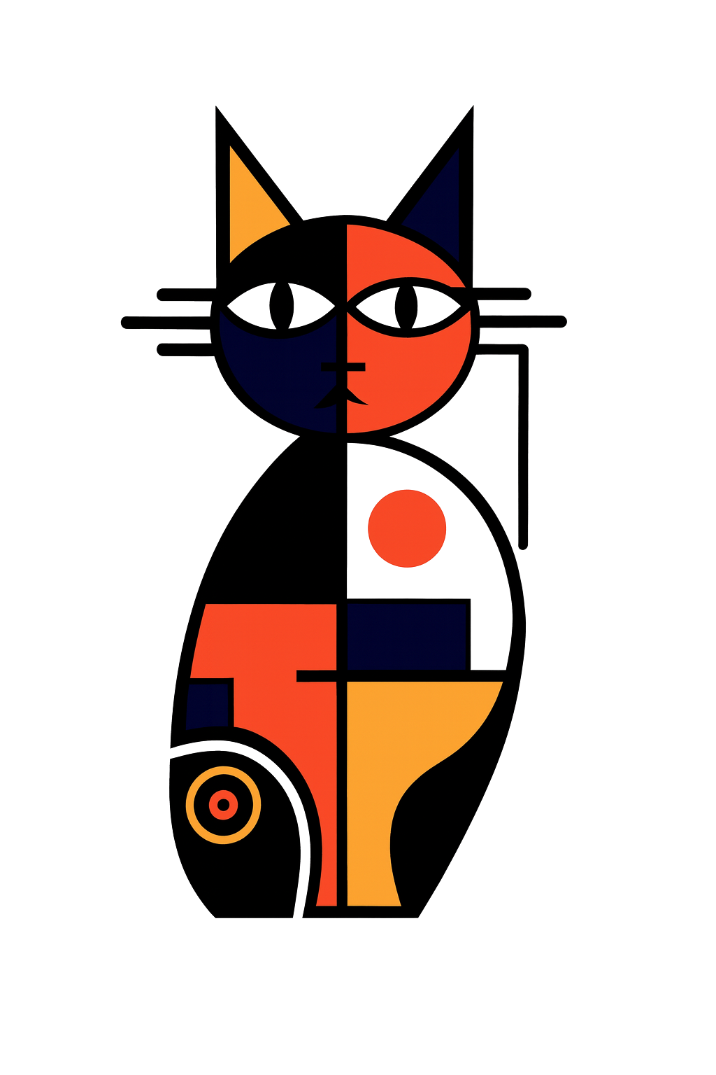 קיט מיני – מארז 6 ציורים חתולים בסגנון גיאומטרי