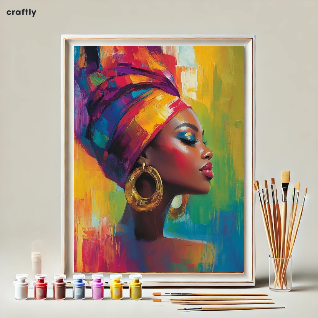 צביעה לפי מספרים - ציור אישה אפריקאית