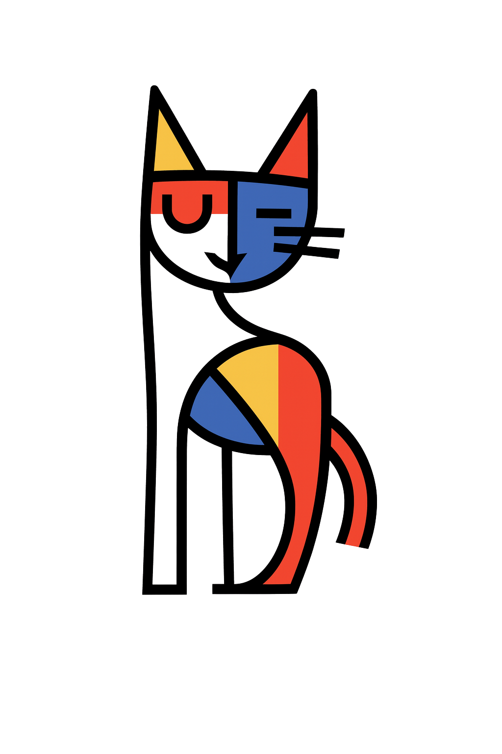 קיט מיני – מארז 6 ציורים חתולים בסגנון גיאומטרי