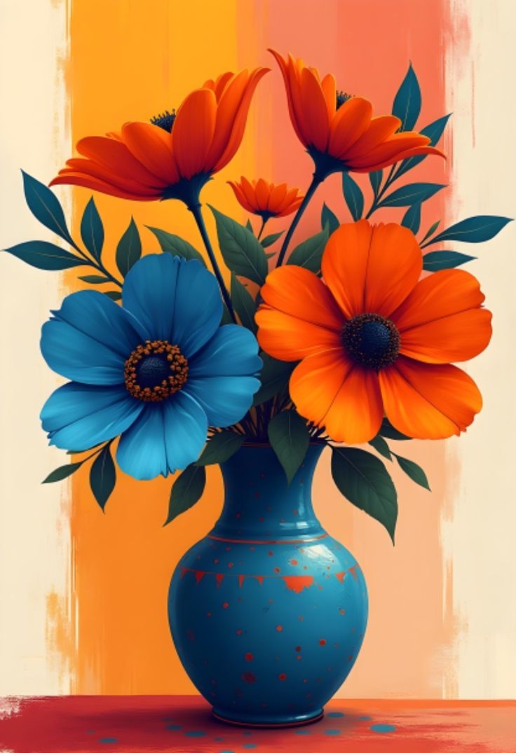 צביעה לפי מספרים – זר פרחים צבעוני