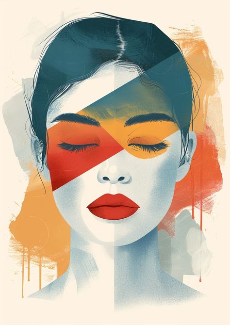 צביעה לפי מספרים - ציור פורטרט נשי אמנותי