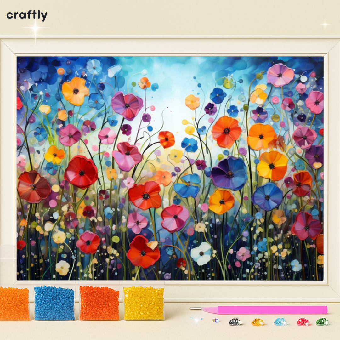 ציור יהלומים – שדה פרחי בר