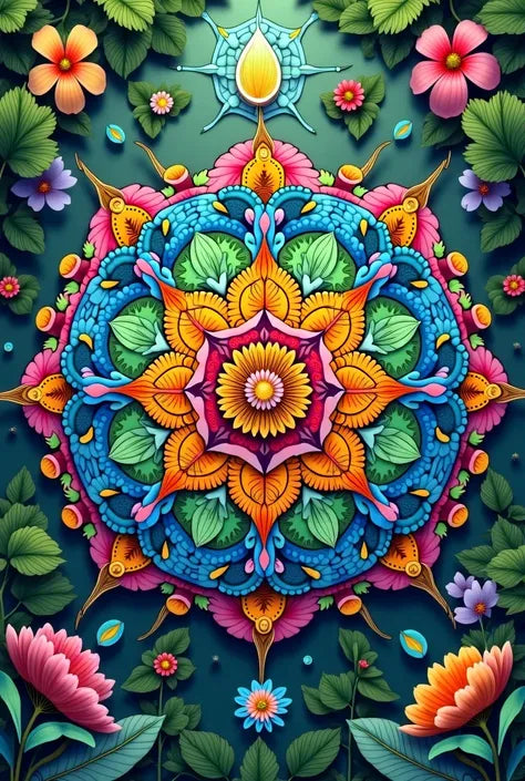 צביעה לפי מספרים - ציור מנדלה צבעונית