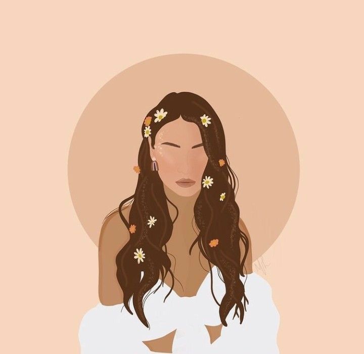 צביעה לפי מספרים - ציור אישה בסגנון בוהו עם פרחים בשיער