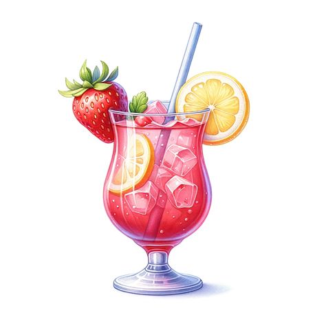 צביעה לפי מספרים - ציור קוקטייל תות