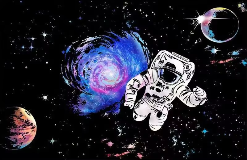 דפי גירוד קסם – אסטרונאוט בחלל