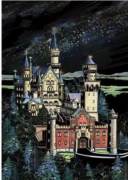 דפי גירוד קסם – טירת פנטזיה זוהרת