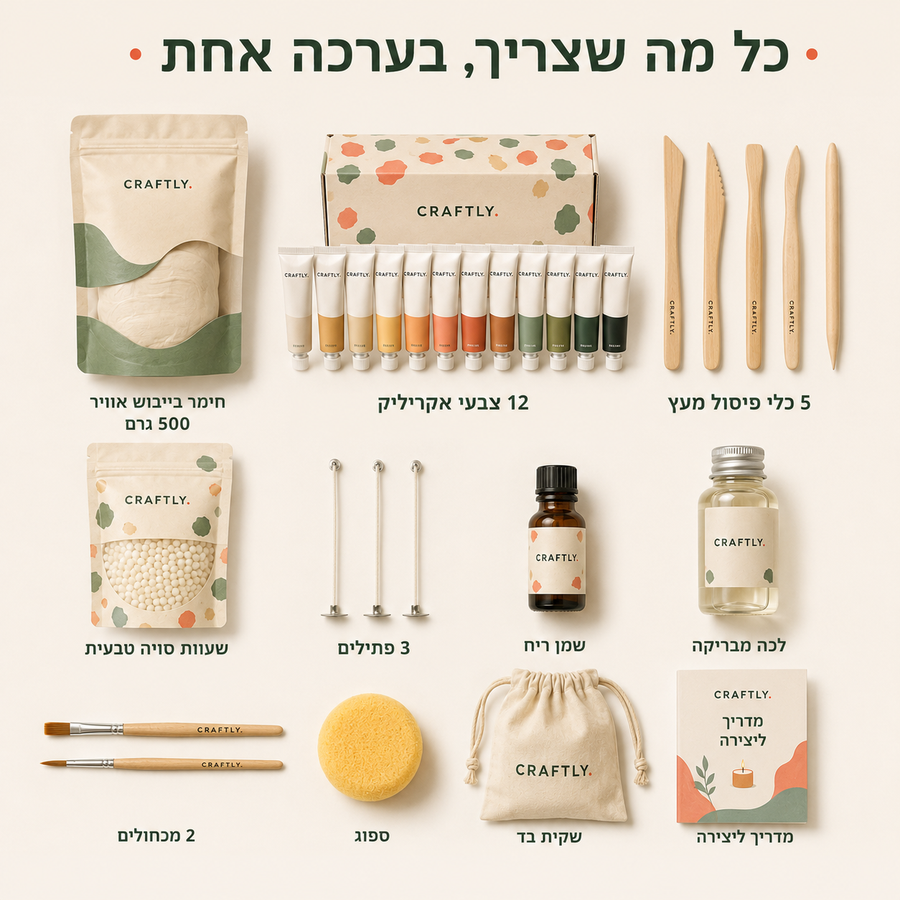 חימר פרימיום וכלי פיסול מעץ