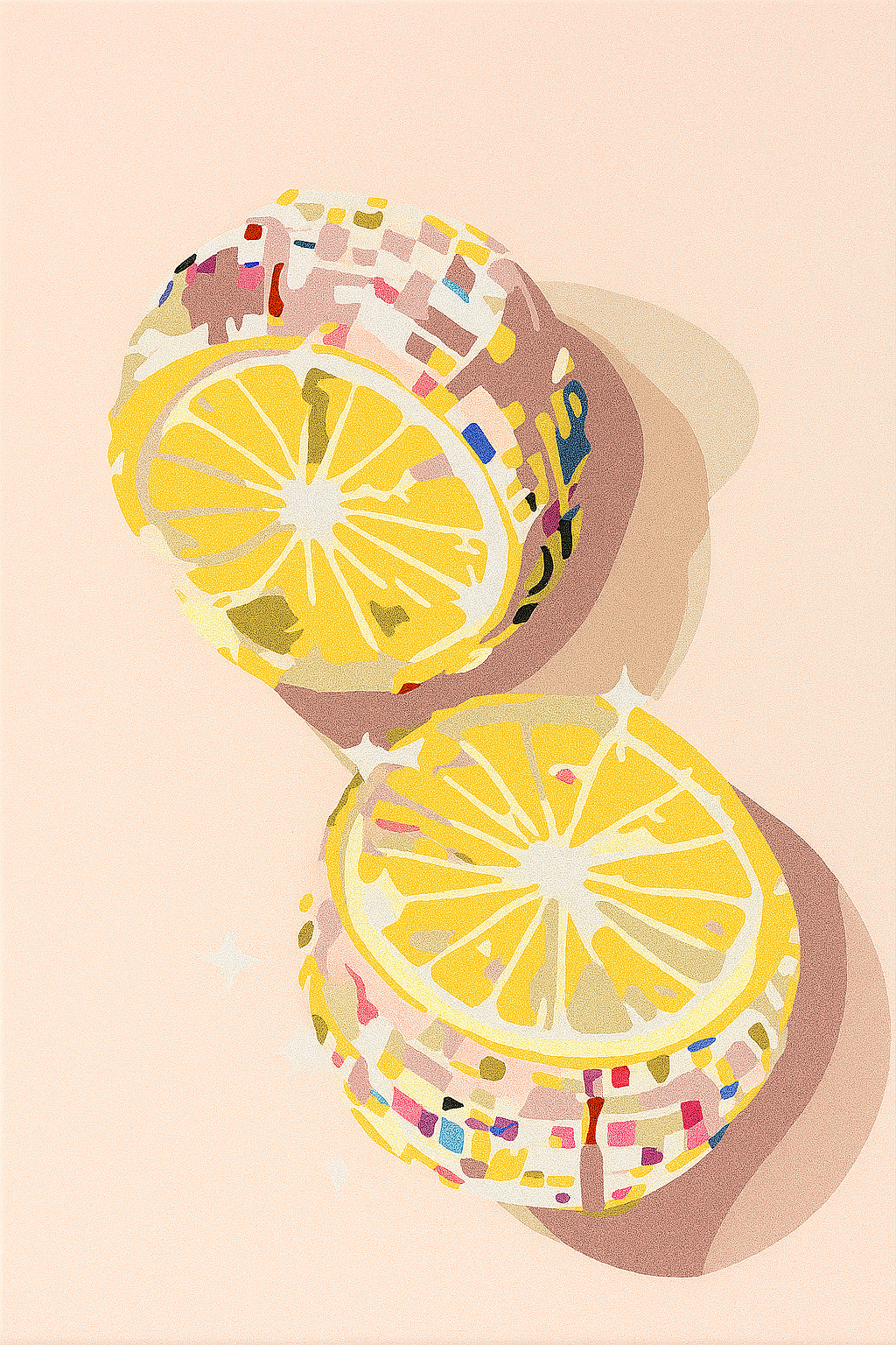 קיט מיני – מארז 6 ציורים פירות דיסקו צבעוניים