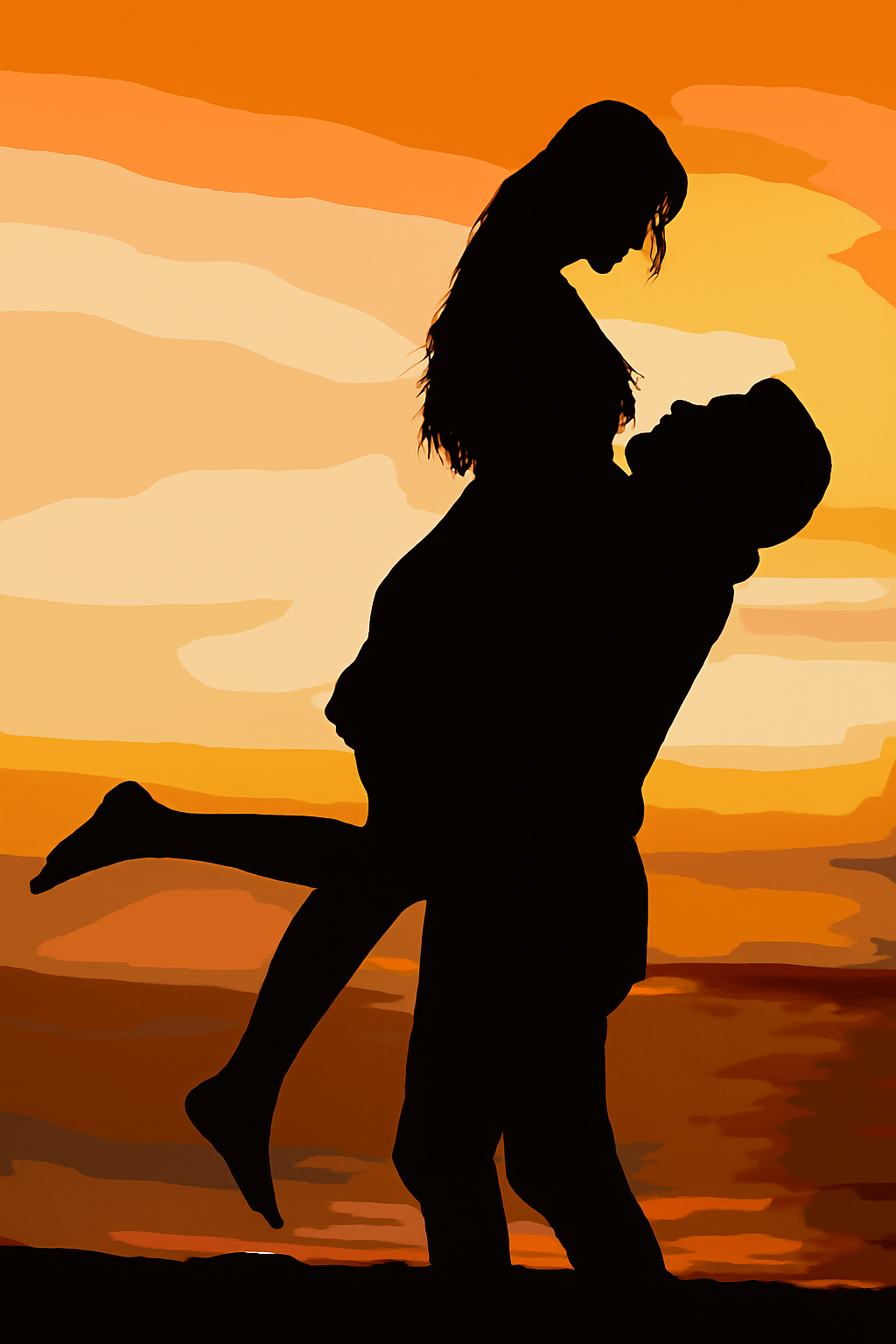 קיט מיני – מארז 6 ציורים זוג רומנטי בשקיעה